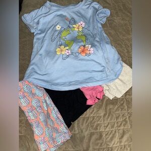 Lot of 5 girls summer tee and shorts!